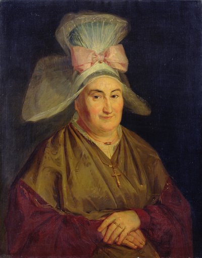 Retrato, de, um, mulher, com, um, normandy, bonnet de French School